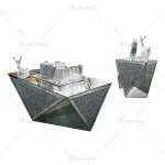 Cross border modern mirror tea table glass corner table diamond decoration living room coffee table tea 4