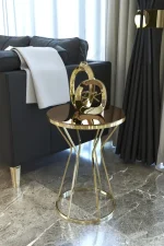 Gold Metal Coffee Table Single Glass Scandinavian Coffee Table Nightstand Tea Coffee Service Table Round Living.jpg 640x640