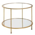 Gold Lined Small Round Glass Table 1