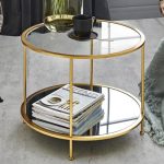 Gold Lined Small Round Glass Table 2