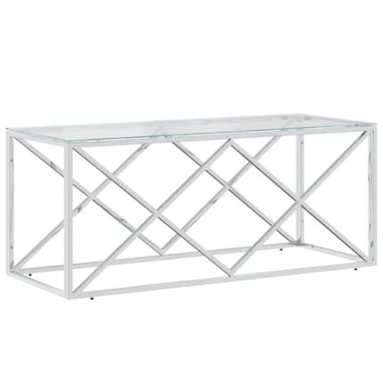 Rectangular Silver Base Glass Table 3